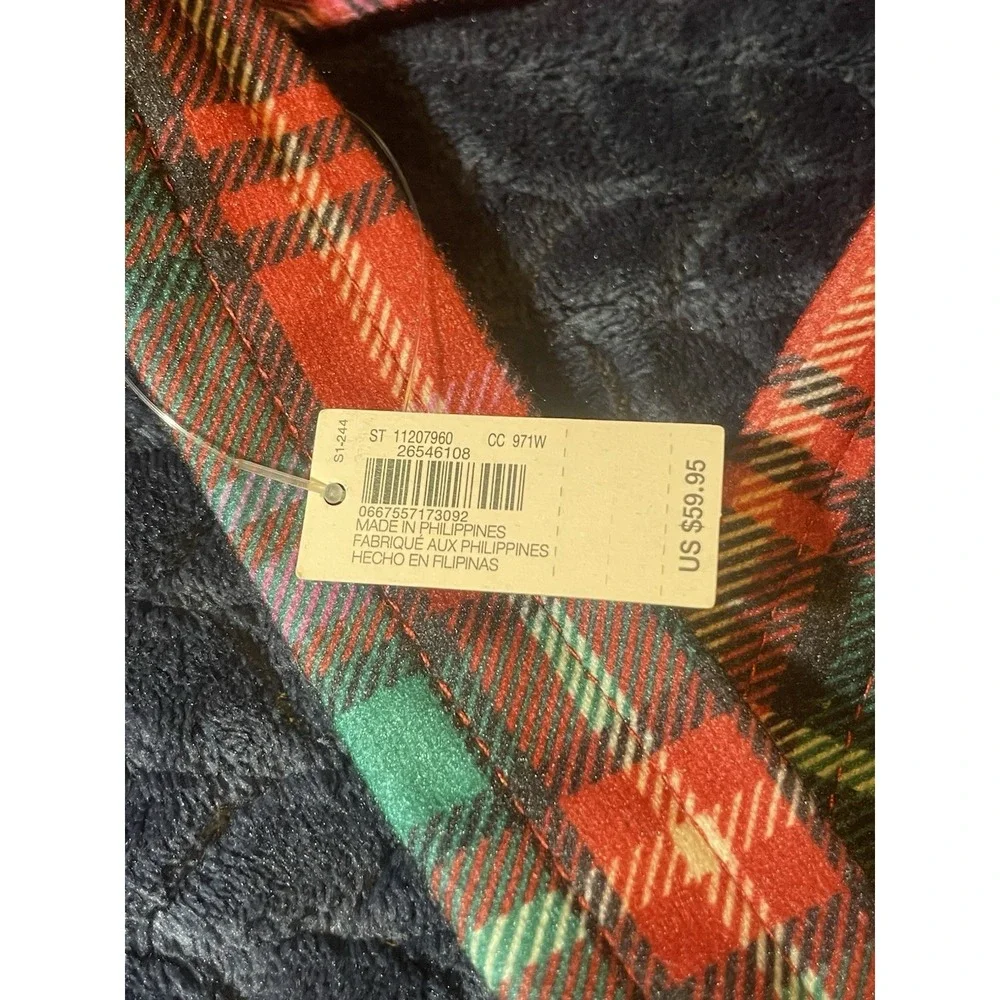 Victoria's Secret  Large Plaid Holiday Tote Bag Red Green Christmas Sherpa